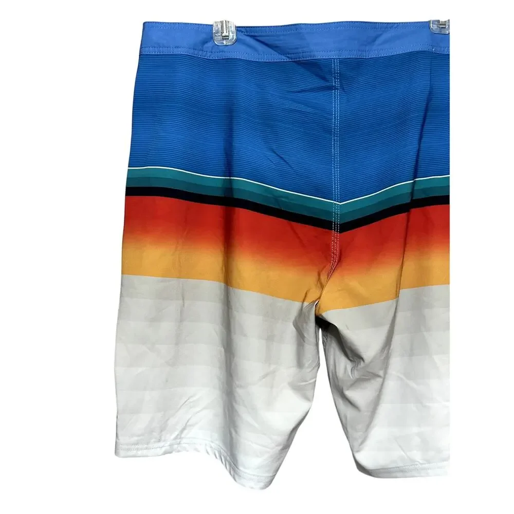 RipCurl Board Shorts Daybreakers Stripe Pattern Adjustable Drawstring M 30 NWT